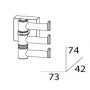 Полотенцедержатель поворотный тройной 6 см VIZ047